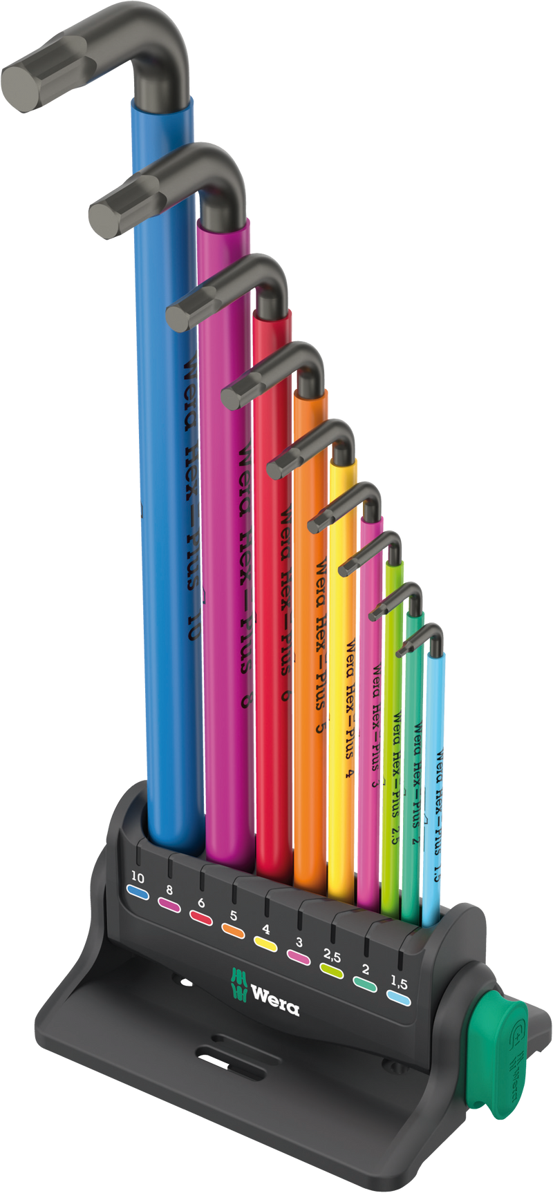 Wera 950/9 Spkl Hex-Plus Multicolour 3, Workshop Rack, 9pc, 05133165001