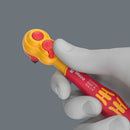 Wera 8007 A VDE Zyklop ratchet, insulated, with reversing lever, with 1/4" drive, 1/4" x 144 mm - 05004866001