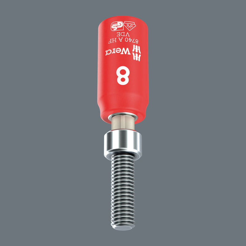 Wera 8740 A VDE HF Zyklop Bit socket, insulated, with 1/4" drive, with holding function for hexagonal socket screws, 5 x 45 mm - 05005902001