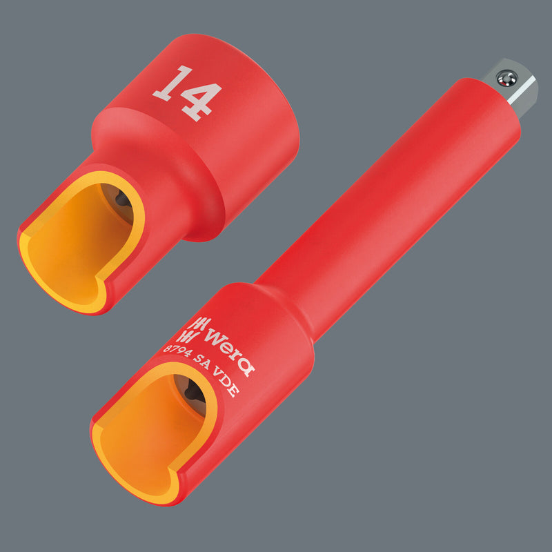 Wera 8794 SA VDE Zyklop extension, insulated, short, 1/4" - 05005950001