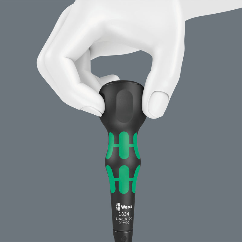 Wera 1834 Kraftform Ball-Grip Slotted screwdriver - workshop blade, 1 x 6 x 100 mm - 05007900001