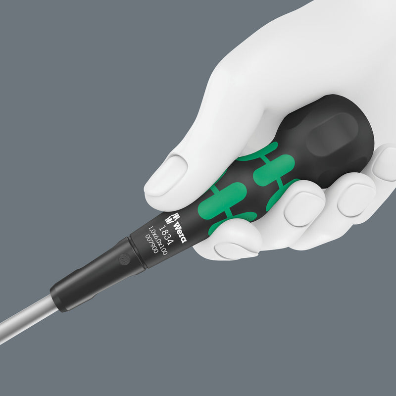 Wera 1834 Kraftform Ball-Grip Slotted screwdriver - workshop blade, 1 x 6 x 150 mm - 05007901001