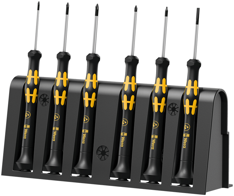 1550/6 ESD Screwdriver set and rack for electronic applications