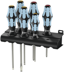 3334/6 Screwdriver set, stainless and rack