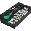 Wera 8100 SA 13 Zyklop Comfort ratchet set, reversing lever, 1/4" drive, metric, 15 pieces - 05004022001
