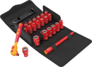 Wera 8100 SA VDE 1 Zyklop ratchet set, insulated, reversing lever, 1/4" drive, metric, 22 pieces - 05004967001
