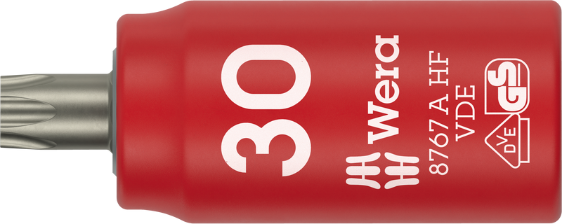 Wera 8767 A VDE HF TORX® Zyklop Bit socket, insulated, with 1/4" drive, with holding function, TX 30 x 36 mm - 05005925001