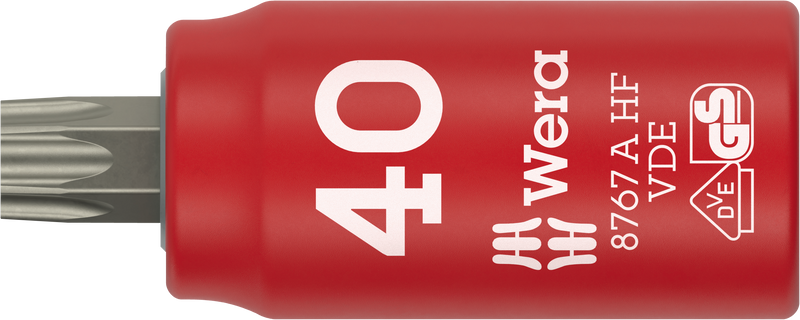 Wera 8767 A VDE HF TORX® Zyklop Bit socket, insulated, with 1/4" drive, with holding function, TX 40 x 36 mm - 05005926001