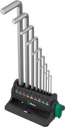 Wera 950/9 Pkl Hex-Plus 8, Chrome-Plated, Workshop Rack, 9pc, 05022102001