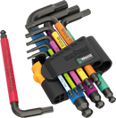 Wera 950/9 Spkl Hex-Plus Multicolour Imperial 3, L-Key Set Blacklaser 9pc, 05022641001