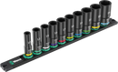 Wera 9660 Magnetic rail B Impaktor Deep 1 socket set, 3/8" drive, 10pc - 05005590001