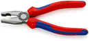 KNIPEX 03 02 180 Combination Pliers with multi-component grips black atramentized 180 mm