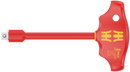 Wera 410 i VDE B VDE-insulated T-handle adapter screwdriver for 3/8" sockets, 3/8" x 130 mm