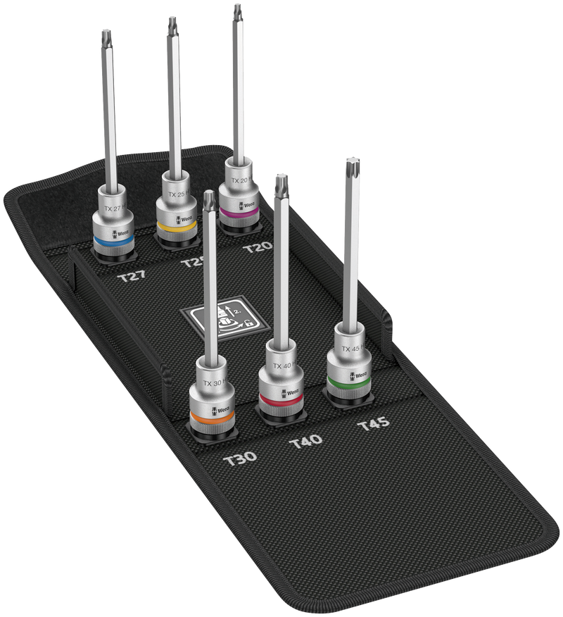 8767 C TORX® HF 2 Zyklop bit socket set with 1/2" drive, with holding function