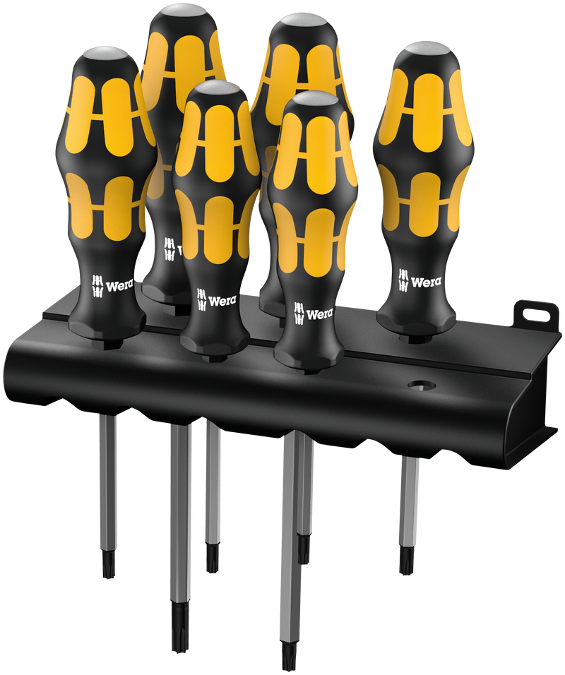 977/6 TORX® Screwdriver set Kraftform Wera: Chiseldriver and rack