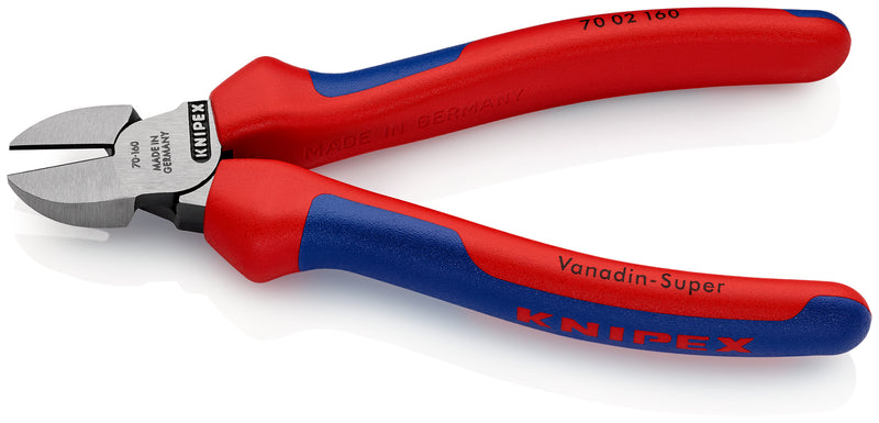KNIPEX 70 02 160 Diagonal Cutter with multi-component grips black atramentized 160 mm
