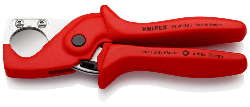 KNIPEX 90 20 185 PlastiCutÂ®, Cutter for flexible hoses and plastic conduit pipes