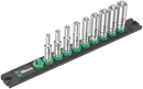Wera Magnetic socket rail A Deep 1 socket set, 1/4" drive, 9 pieces