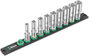 Wera Magnetic socket rail B Deep 1 socket set, 3/8" drive, 9 pieces