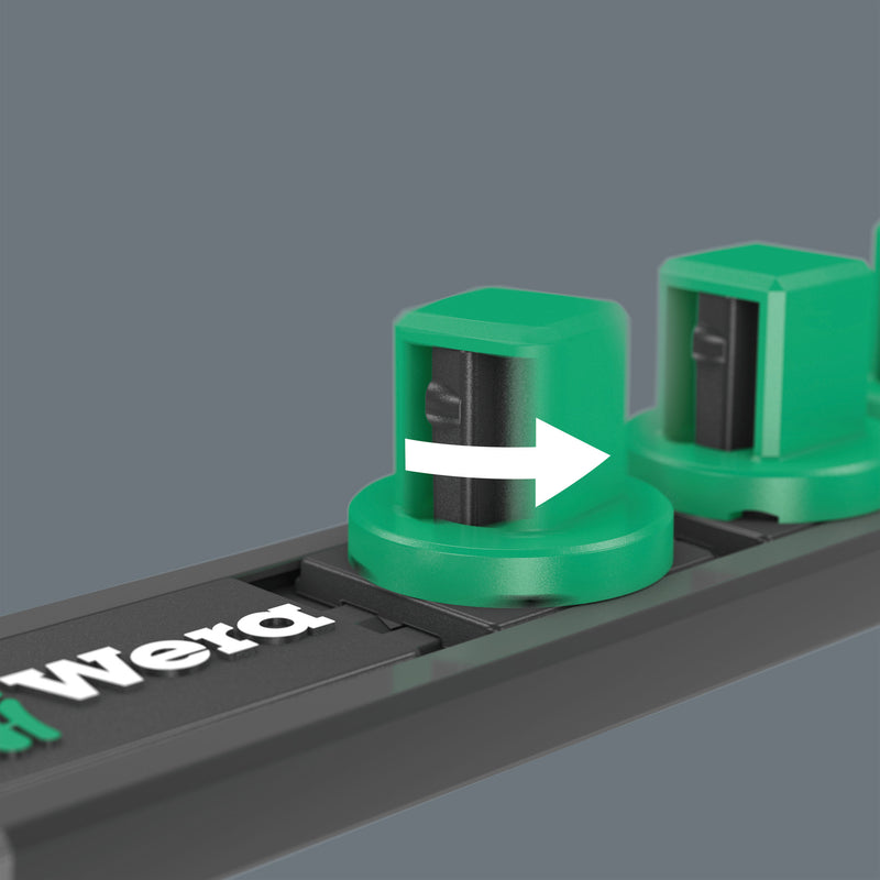Wera Magnetic socket rail A Deep 1 socket set, 1/4" drive, 9 pieces